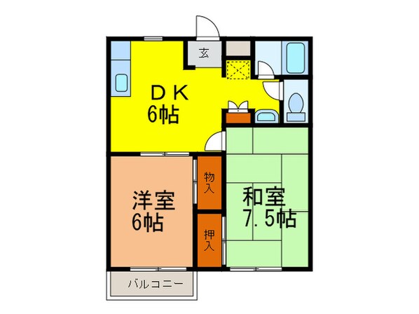 マノアール石切Ｂの物件間取画像